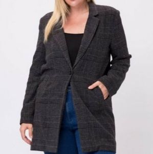 🎄🎁🎄Women's Plus Size Plaid Blazer Coat
